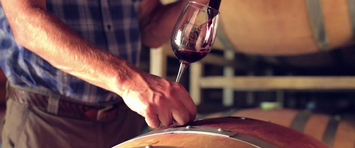 Red wine drawn from the barrel on the Applegate Valley Wine Trail.